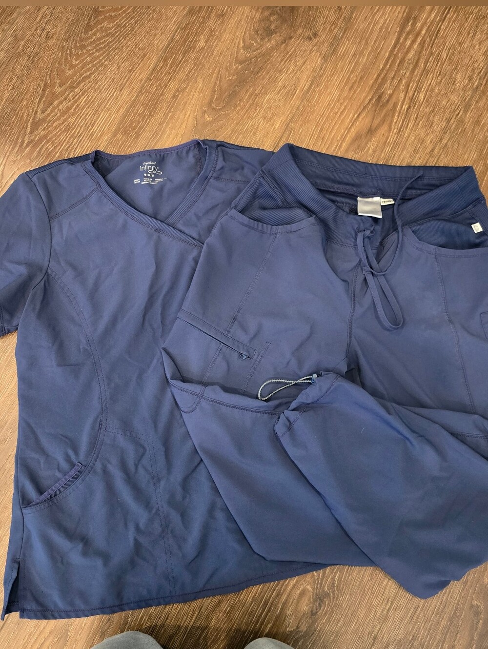 Navy Short Sleeve V-Neck Scrub Top AND Pants Women’s Cherokee Infinity